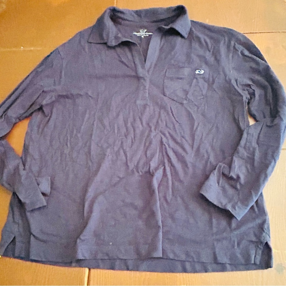 Vineyard Vines Long Sleeve Collared Split Neck Na… - image 2